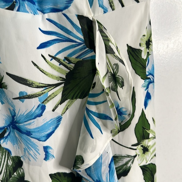 Banana Republic white green and blue raffle high low maxi dress size 2new - Picture 7 of 12